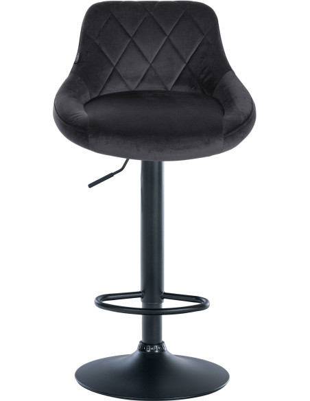 Tabouret de bar moderne chic en Velours Gris foncé Métal Noir Zerion - 2