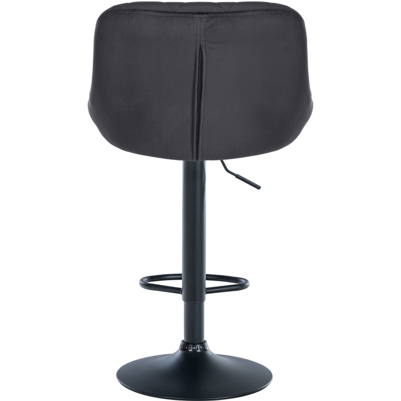 Tabouret de bar moderne chic en Velours Gris foncé Métal Noir Zerion - 5