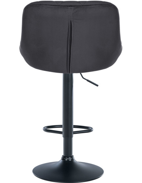 Tabouret de bar moderne chic en Velours Gris foncé Métal Noir Zerion - 5