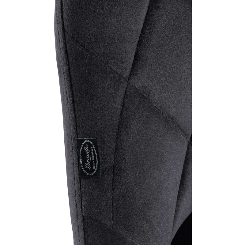 Tabouret de bar moderne chic en Velours Gris foncé Métal Noir Zerion - 6