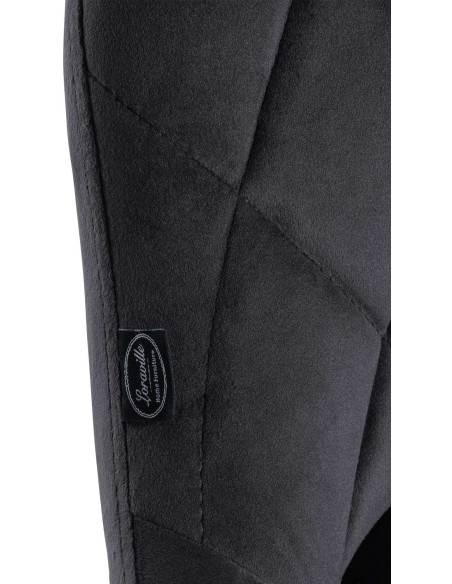 Tabouret de bar moderne chic en Velours Gris foncé Métal Noir Zerion - 6