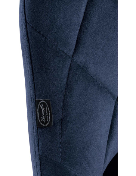 Tabouret de bar moderne chic en Velours Bleu Métal Noir Zerion - 6