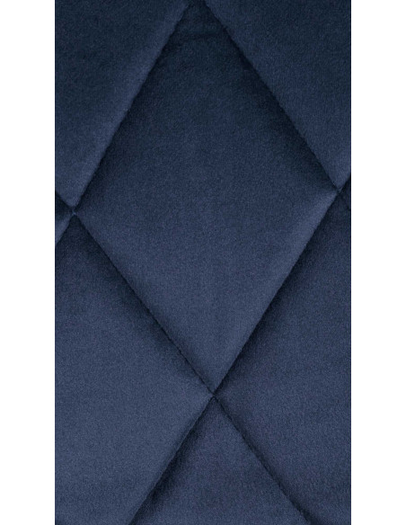 Tabouret de bar moderne chic en Velours Bleu Métal Noir Zerion - 7