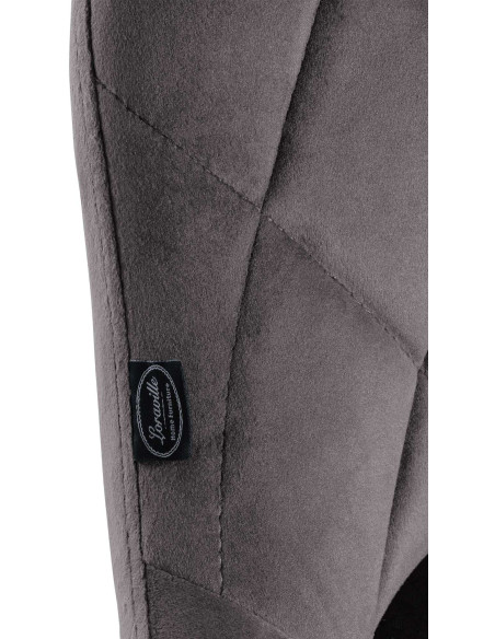 Tabouret de bar moderne chic en Velours Gris Métal Noir Zerion - 6