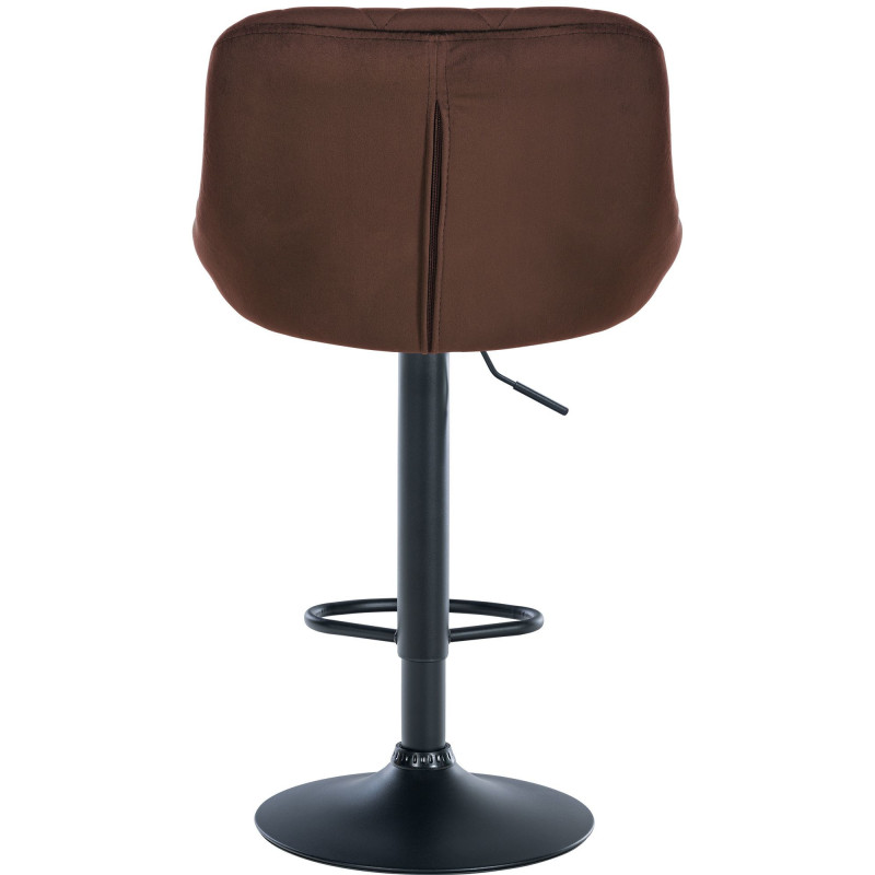 Tabouret de bar moderne chic en Velours Marron Métal Noir Zerion - 5