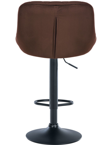 Tabouret de bar moderne chic en Velours Marron Métal Noir Zerion - 5