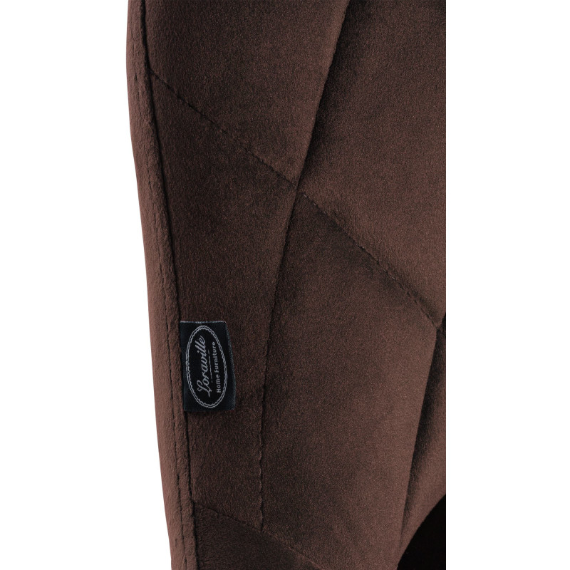 Tabouret de bar moderne chic en Velours Marron Métal Noir Zerion - 6