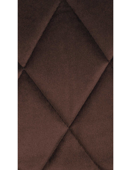 Tabouret de bar moderne chic en Velours Marron Métal Noir Zerion - 7