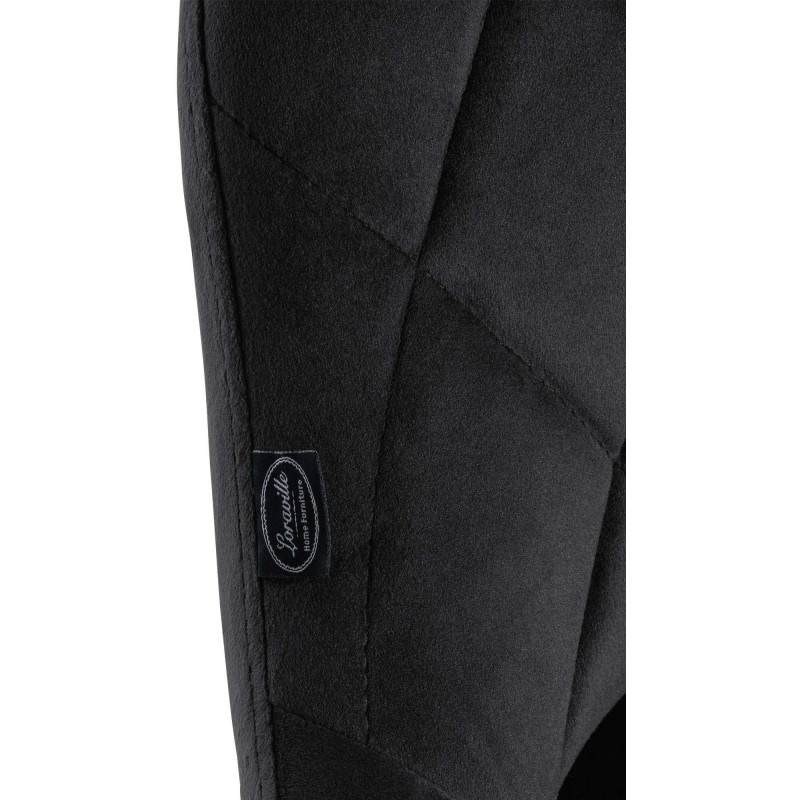 Tabouret de bar moderne chic en Velours Noir Métal Noir Zerion - 6