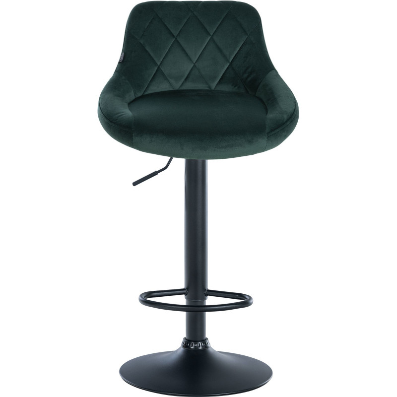 Tabouret de bar moderne chic en Velours Vert foncé Métal Noir Zerion - 2