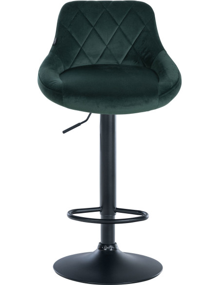 Tabouret de bar moderne chic en Velours Vert foncé Métal Noir Zerion - 2