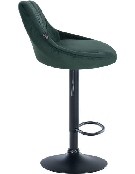 Tabouret de bar moderne chic en Velours Vert foncé Métal Noir Zerion - 3