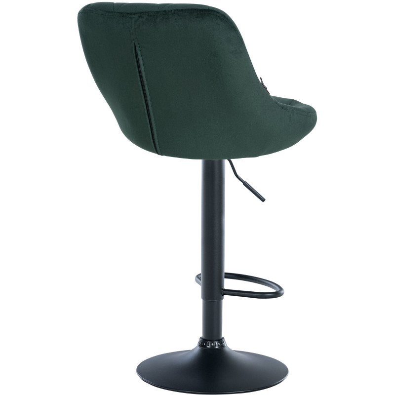 Tabouret de bar moderne chic en Velours Vert foncé Métal Noir Zerion - 4