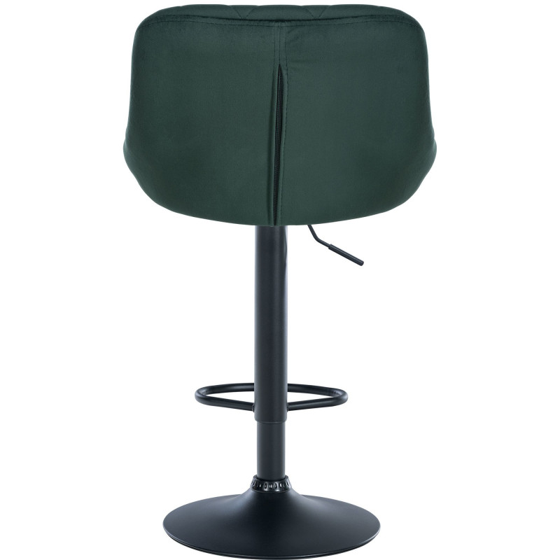 Tabouret de bar moderne chic en Velours Vert foncé Métal Noir Zerion - 5