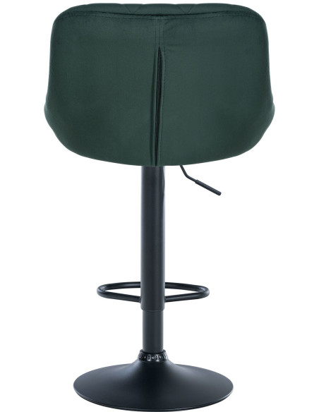Tabouret de bar moderne chic en Velours Vert foncé Métal Noir Zerion - 5