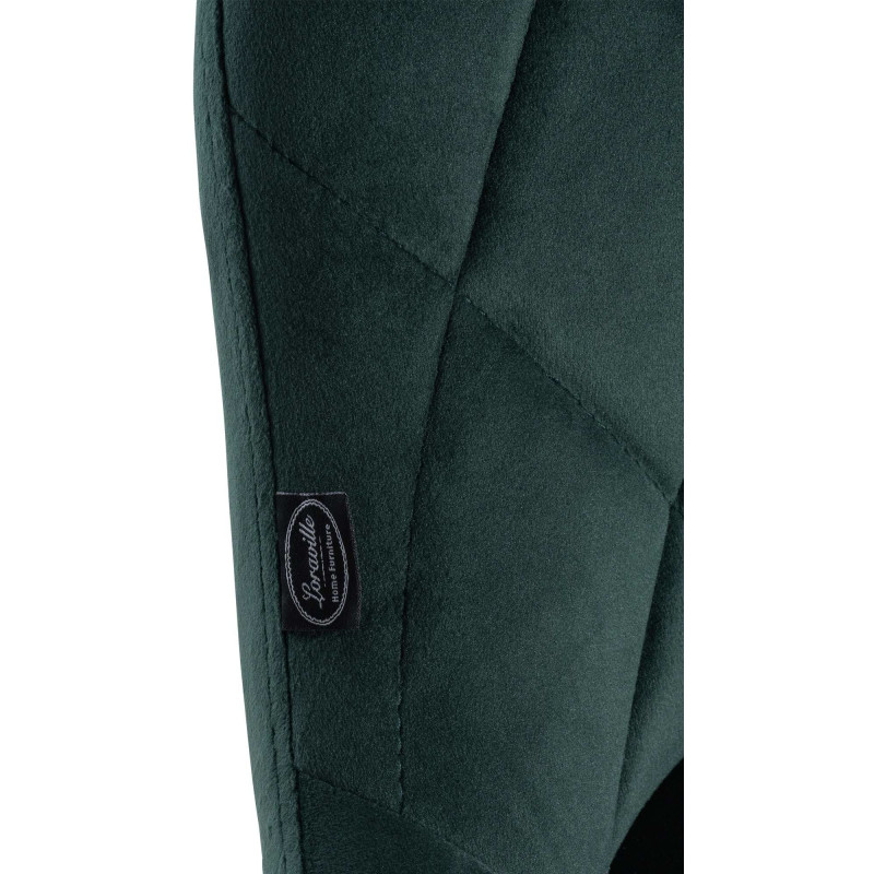 Tabouret de bar moderne chic en Velours Vert foncé Métal Noir Zerion - 6