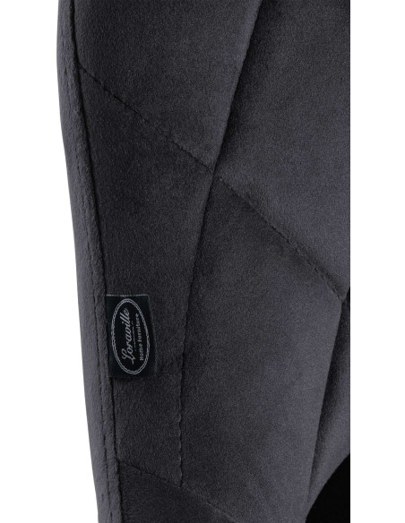 Tabouret de bar moderne chic en Velours Gris foncé Métal Blanc Zerion - 6