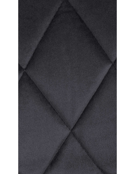 Tabouret de bar moderne chic en Velours Gris foncé Métal Blanc Zerion - 7