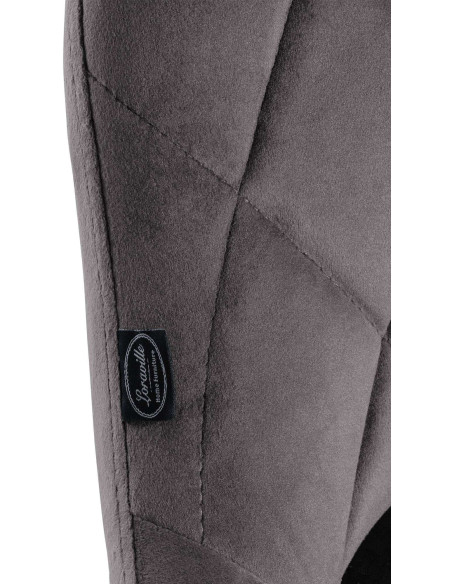 Tabouret de bar moderne chic en Velours Gris Métal Blanc Zerion - 6