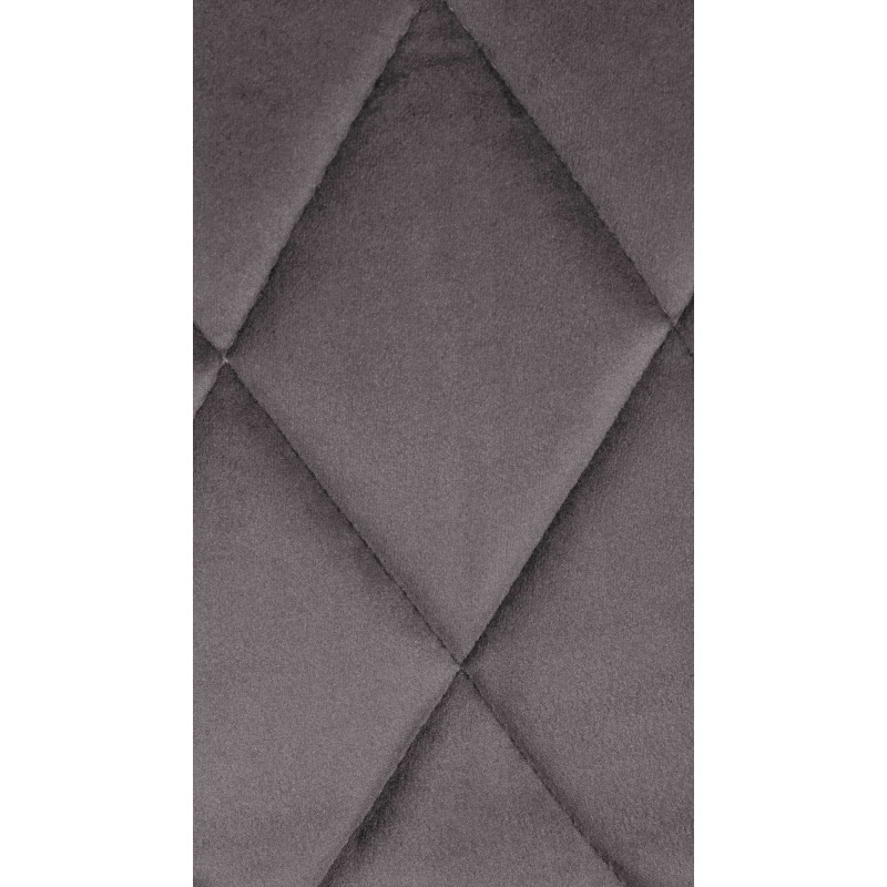 Tabouret de bar moderne chic en Velours Gris Métal Blanc Zerion - 7