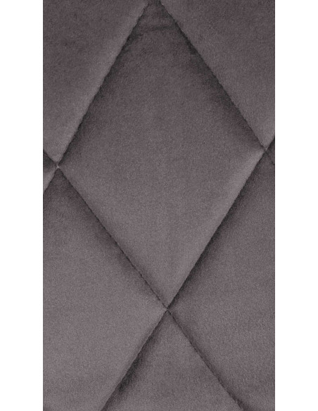 Tabouret de bar moderne chic en Velours Gris Métal Blanc Zerion - 7