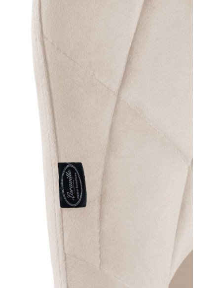 Tabouret de bar moderne chic en Velours Blanc crème Métal Blanc Zerion - 6