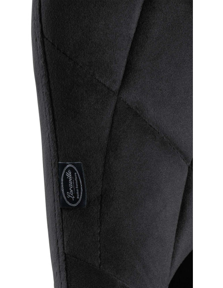 Tabouret de bar moderne chic en Velours Noir Métal Blanc Zerion - 6