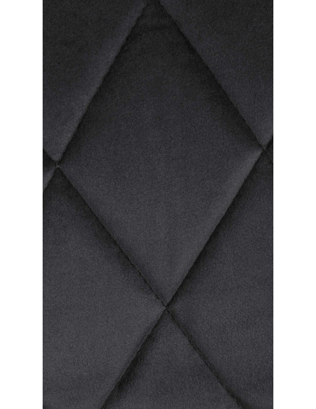 Tabouret de bar moderne chic en Velours Noir Métal Blanc Zerion - 7