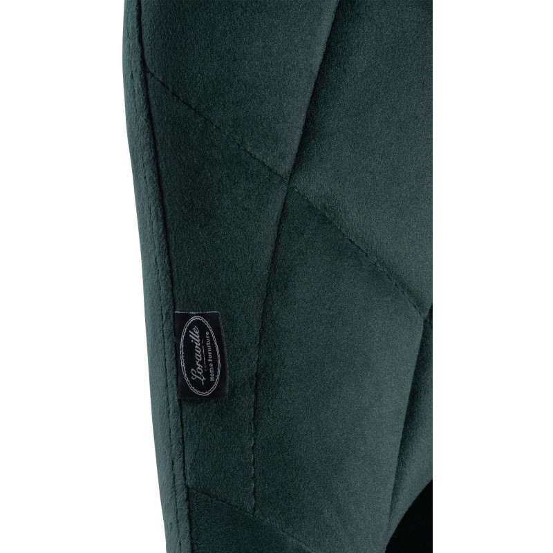 Tabouret de bar moderne chic en Velours Vert foncé Métal Blanc Zerion - 6