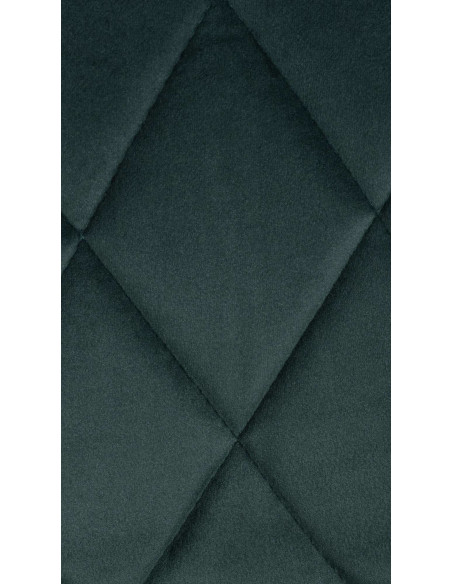 Tabouret de bar moderne chic en Velours Vert foncé Métal Blanc Zerion - 7