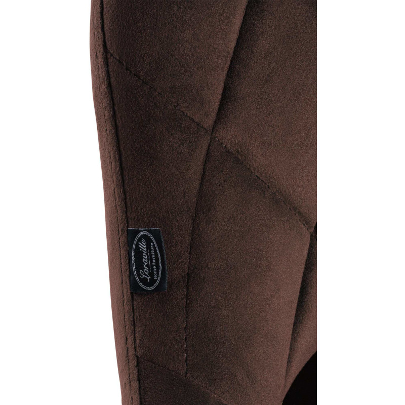 Tabouret de bar moderne chic en Velours Marron Métal Blanc Zerion - 6