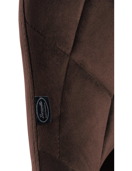 Tabouret de bar moderne chic en Velours Marron Métal Blanc Zerion - 6