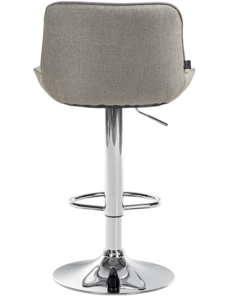 Tabouret de bar design en Tissu Taupe Métal Argenté Fylven - 4