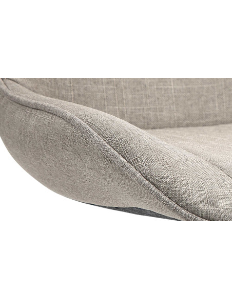Tabouret de bar design en Tissu Taupe Métal Argenté Fylven - 5