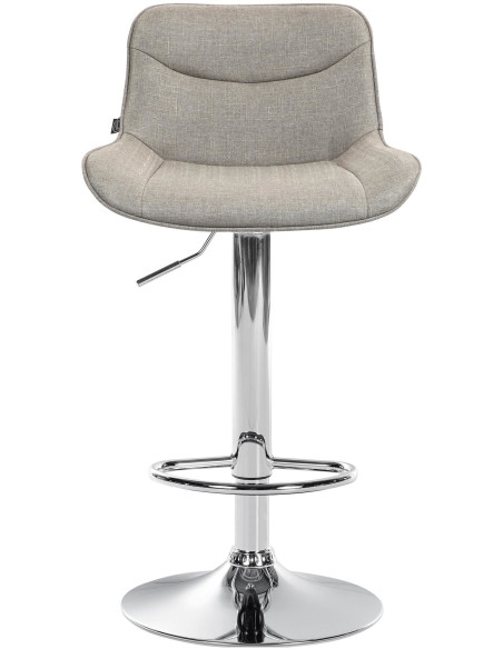 Tabouret de bar design en Tissu Taupe Métal Argenté Fylven - 7