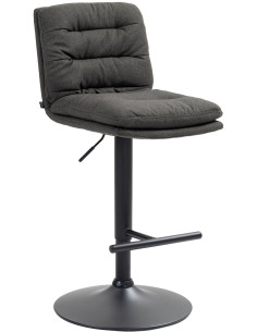 Tabouret de bar moderne chic en Tissu Gris foncé Métal Noir Fenyra - 1