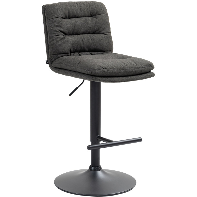 Tabouret de bar moderne chic en Tissu Gris foncé Métal Noir Fenyra - 1