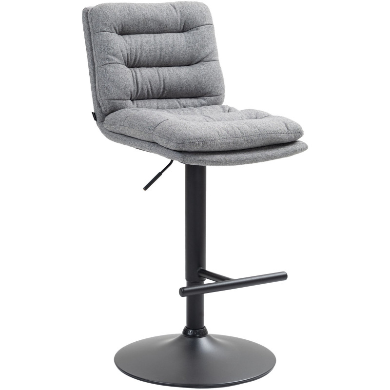 Tabouret de bar moderne chic en Tissu Gris Métal Noir Fenyra - 1