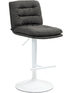 Tabouret de bar moderne chic en Tissu Gris foncé Métal Blanc Fenyra - 1