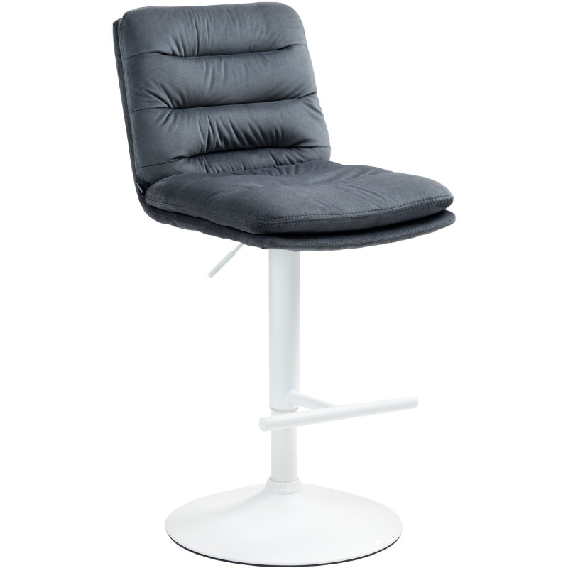 Tabouret de bar moderne chic en Velours Gris foncé Métal Blanc Fenyra - 1