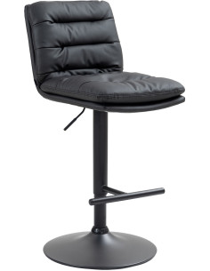 Tabouret de bar moderne chic en Polyuréthane Noir Métal Noir Fenyra - 1