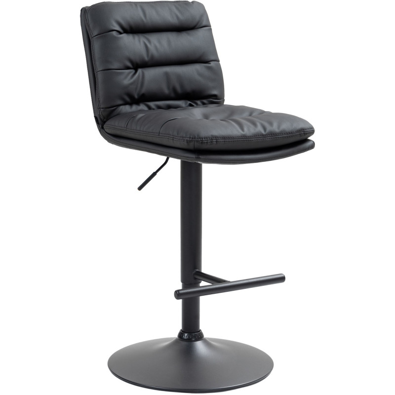 Tabouret de bar moderne chic en Polyuréthane Noir Métal Noir Fenyra - 1