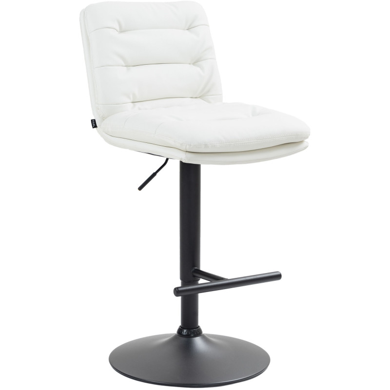 Tabouret de bar moderne chic en Polyuréthane Blanc Métal Noir Fenyra - 1