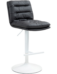 Tabouret de bar moderne chic en Polyuréthane Noir Métal Blanc Fenyra - 1