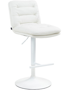 Tabouret de bar moderne chic en Polyuréthane Blanc Métal Blanc Fenyra - 1