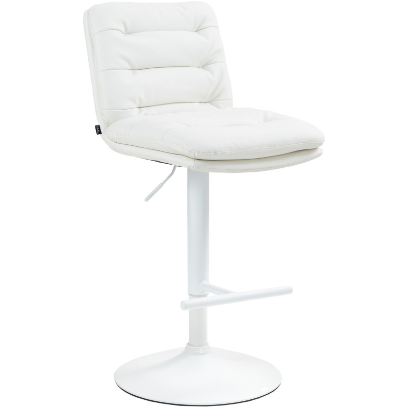 Tabouret de bar moderne chic en Polyuréthane Blanc Métal Blanc Fenyra - 1