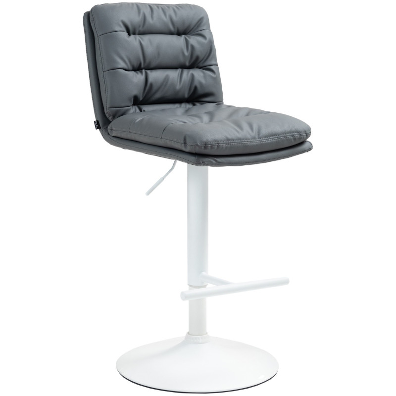 Tabouret de bar moderne chic en Polyuréthane Gris Métal Blanc Fenyra - 1