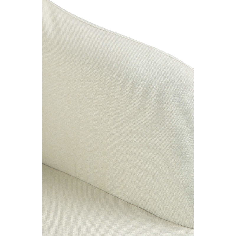 Tabouret de bar réglable haut de gamme en Tissu Blanc crème Métal Argenté Mirexa - 7