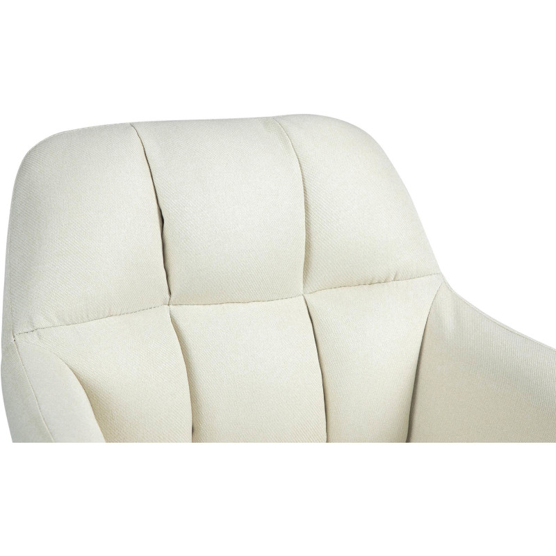 Tabouret de bar réglable haut de gamme en Tissu Blanc crème Métal Blanc Mirexa - 6