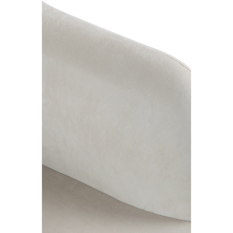 Tabouret de bar réglable haut de gamme en Velours Blanc crème Métal Argenté Mirexa - 7